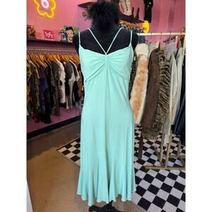 Vintage Y2K Fairycore Blu Heaven Seafoam Green Flare Dress Size L